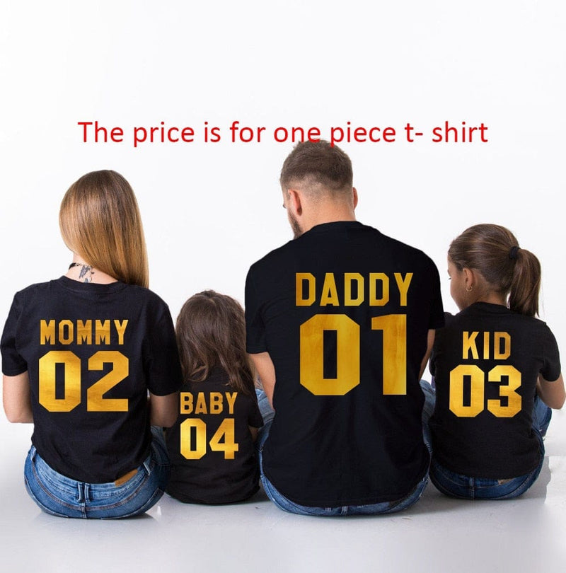 Family Matching Cotton T-shirt DADDY MOMMY & BABY Bennys Beauty World