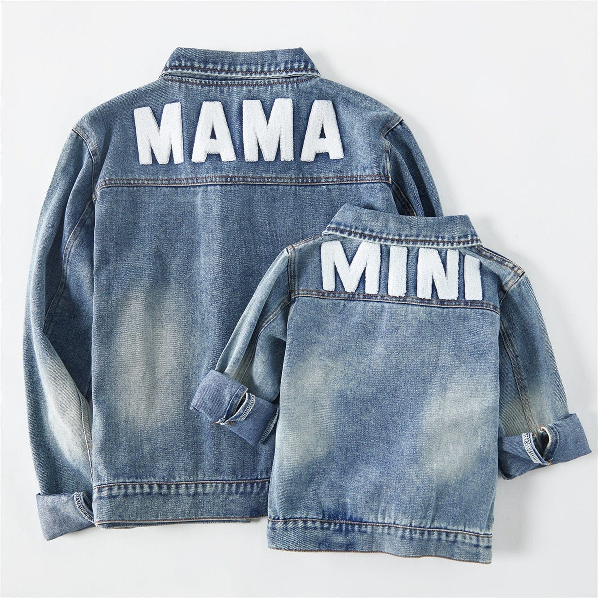Family Matching Outfits Long-sleeve Distressed Denim Jacket Bennys Beauty World