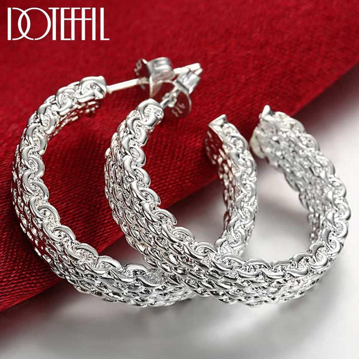 Fashion 925 Sterling Silver Earring For Women Round Stud Earring Bennys Beauty World