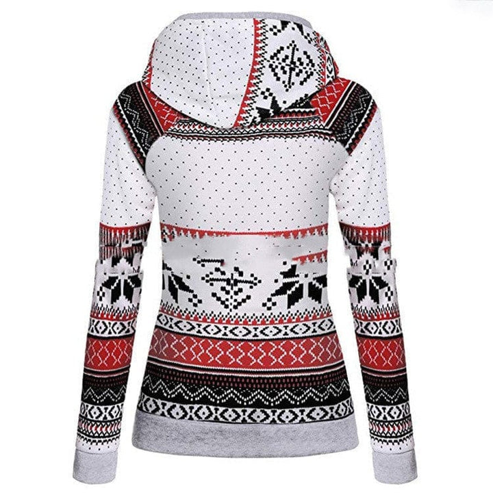 Fashion Christmas Print Double Hooded Women's Guard Bennys Beauty World