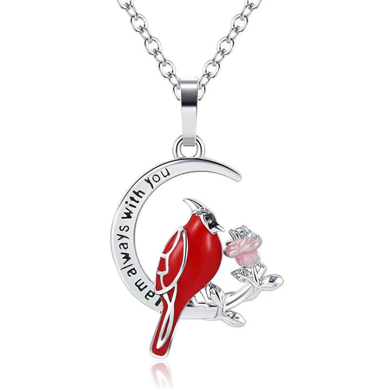 Fashion Creative Cardinal Heart Pendant Necklace Bennys Beauty World