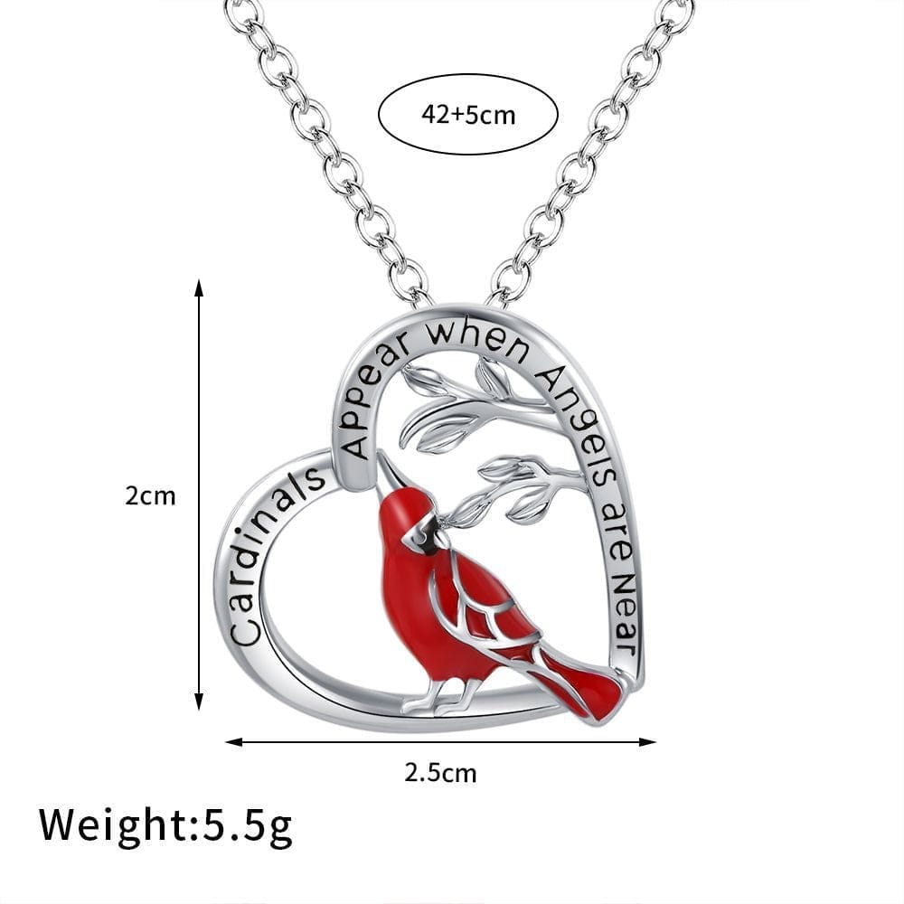 Fashion Creative Cardinal Heart Pendant Necklace Bennys Beauty World