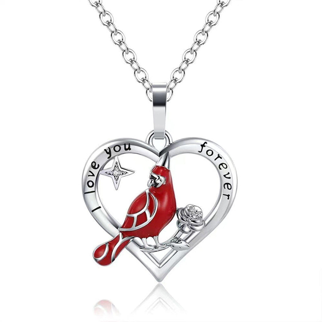 Fashion Creative Cardinal Heart Pendant Necklace Bennys Beauty World