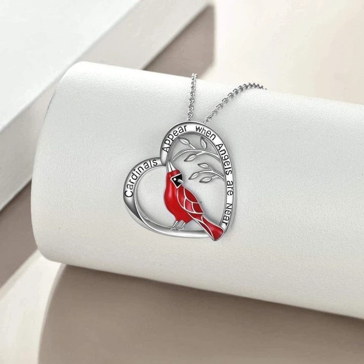 Fashion Creative Cardinal Heart Pendant Necklace Bennys Beauty World