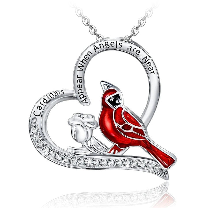 Fashion Creative Cardinal Heart Pendant Necklace Bennys Beauty World