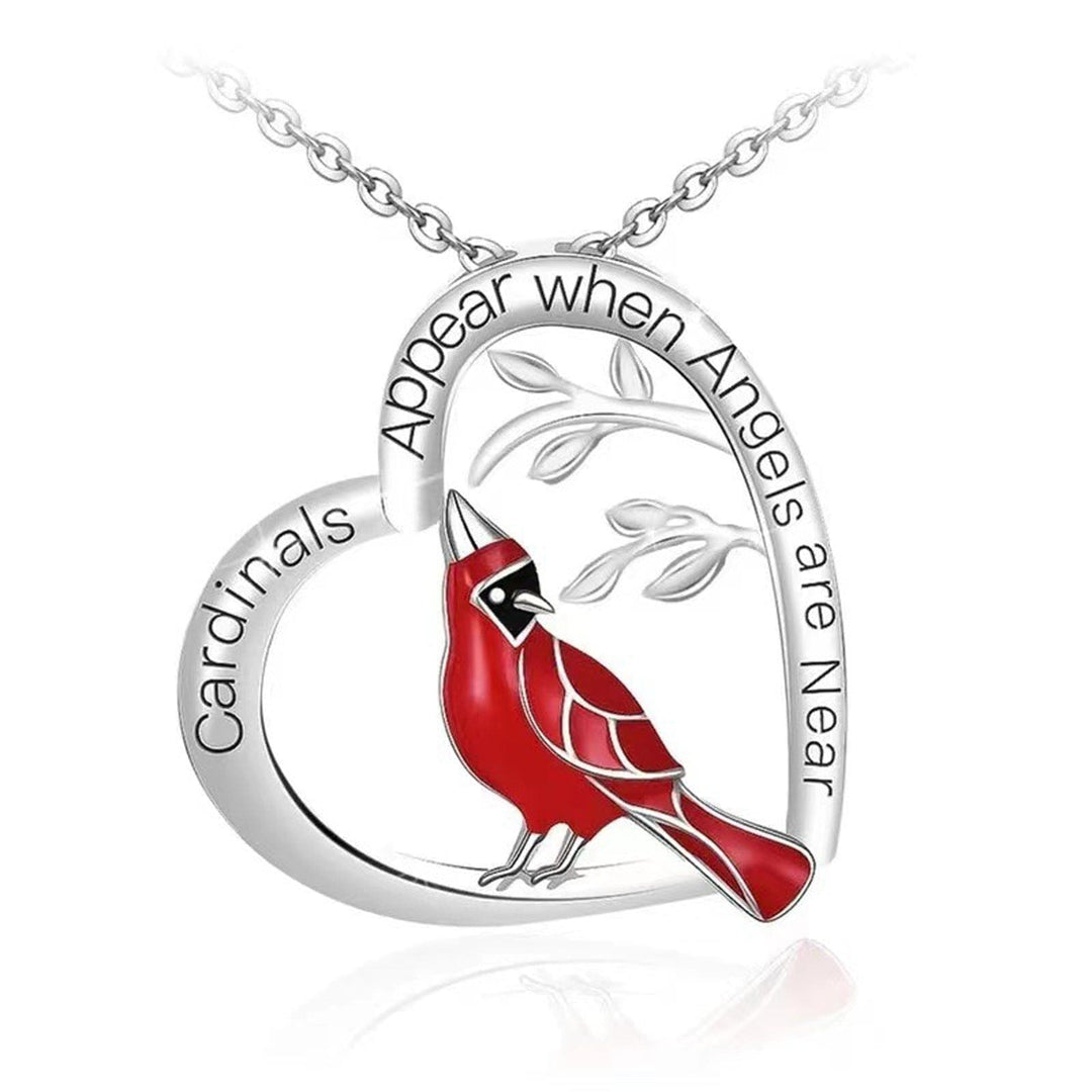 Fashion Creative Cardinal Heart Pendant Necklace Bennys Beauty World