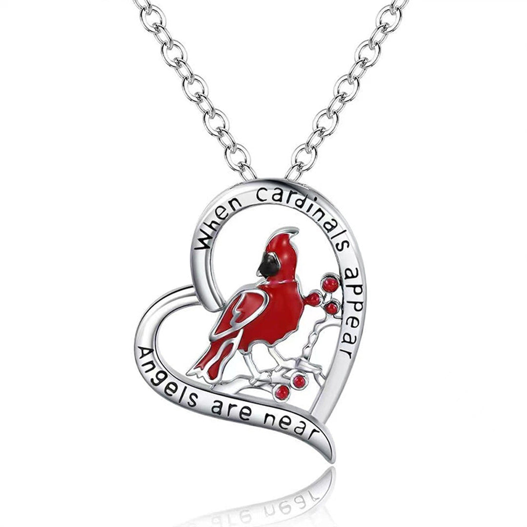 Fashion Creative Cardinal Heart Pendant Necklace Bennys Beauty World