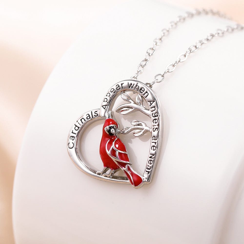 Fashion Creative Cardinal Heart Pendant Necklace Bennys Beauty World