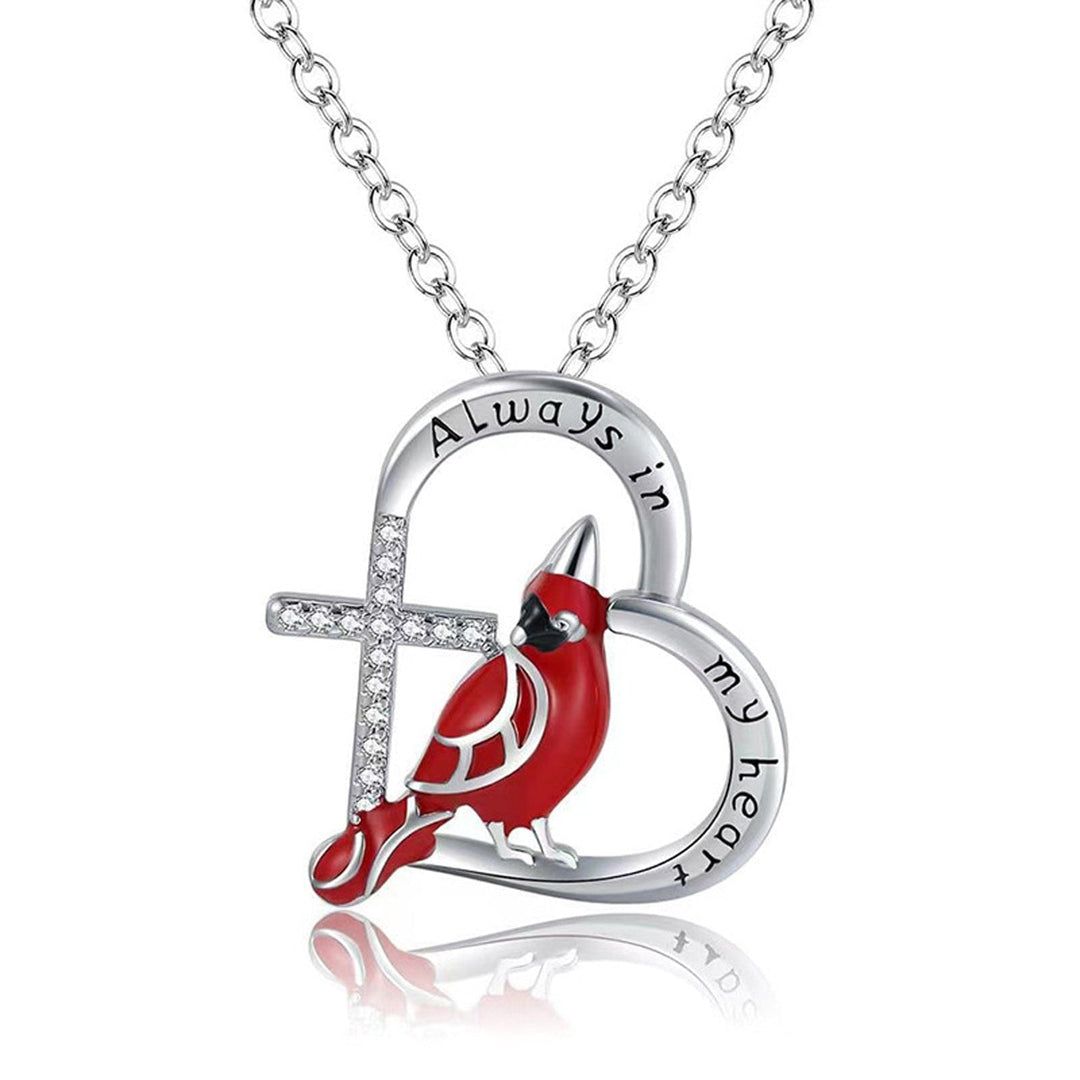 Fashion Creative Cardinal Heart Pendant Necklace Bennys Beauty World