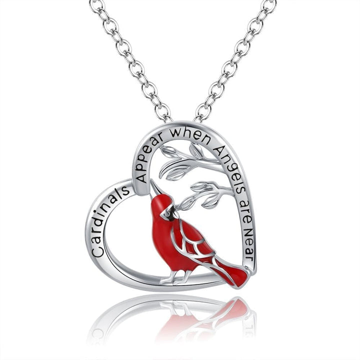 Fashion Creative Cardinal Heart Pendant Necklace Bennys Beauty World