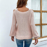 Fashion Cross Halter Solid Color Sweaters Bennys Beauty World