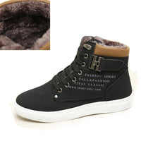 Fashion Fur Lace-up Winter Warm Leather Boots For Men Bennys Beauty World