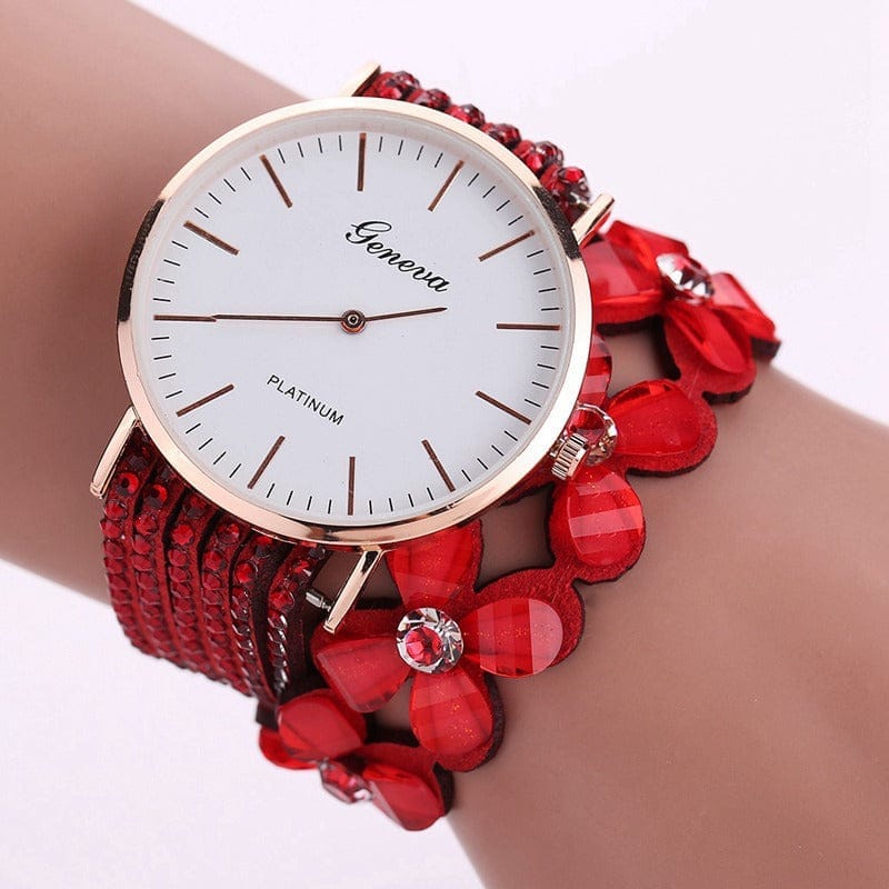 Fashion Geneva Flowers Watches Women Dress Watch Bennys Beauty World