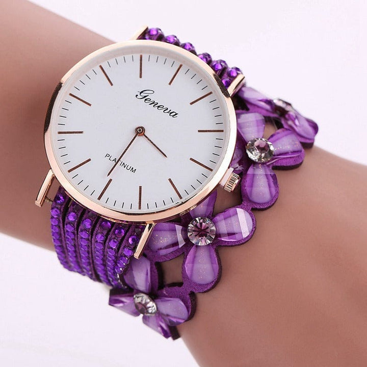 Fashion Geneva Flowers Watches Women Dress Watch Bennys Beauty World