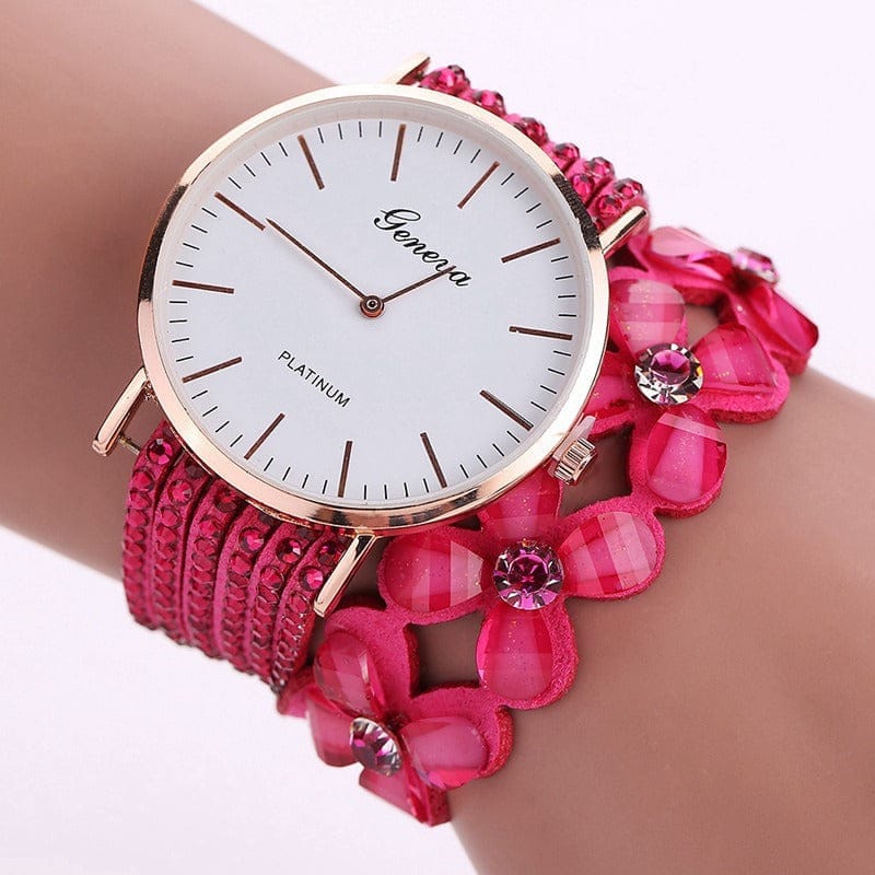 Fashion Geneva Flowers Watches Women Dress Watch Bennys Beauty World