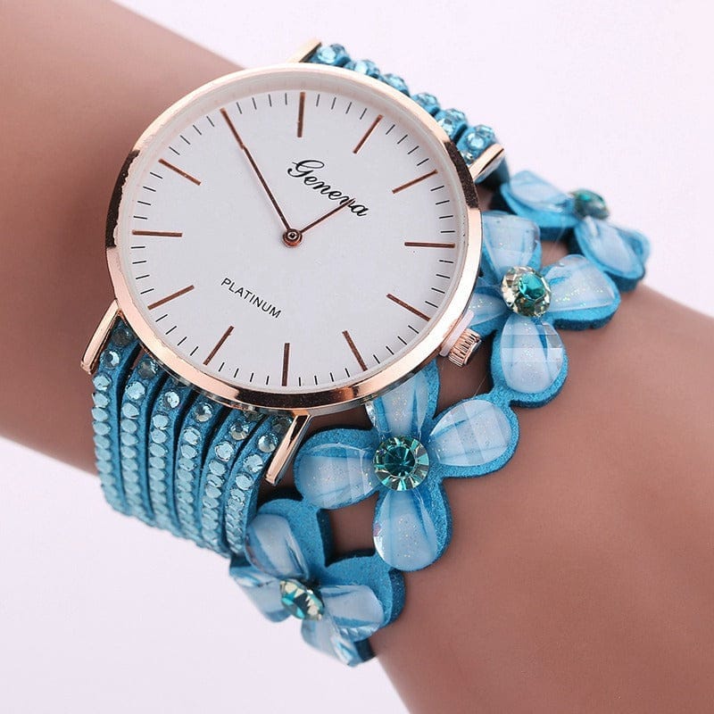 Fashion Geneva Flowers Watches Women Dress Watch Bennys Beauty World