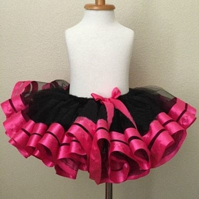 Fashion Girls Casual Chiffon Skirts Tutu Pink And Grey Ribbon Skirt Bennys Beauty World