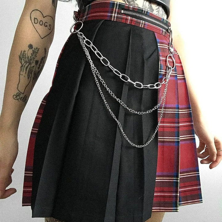 Fashion Ladies Contrast Color Plaid Skirt Women Bennys Beauty World