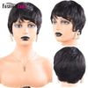 Fashion Lady Short Pixie Cut Human Hair Wigs Glue-less Full Machine Wig Bennys Beauty World