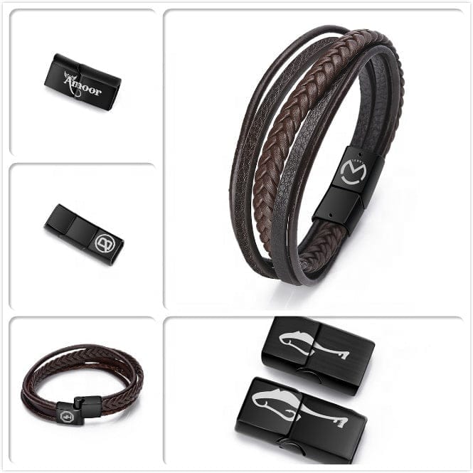 Fashion Leather Bracelet for Men Bennys Beauty World