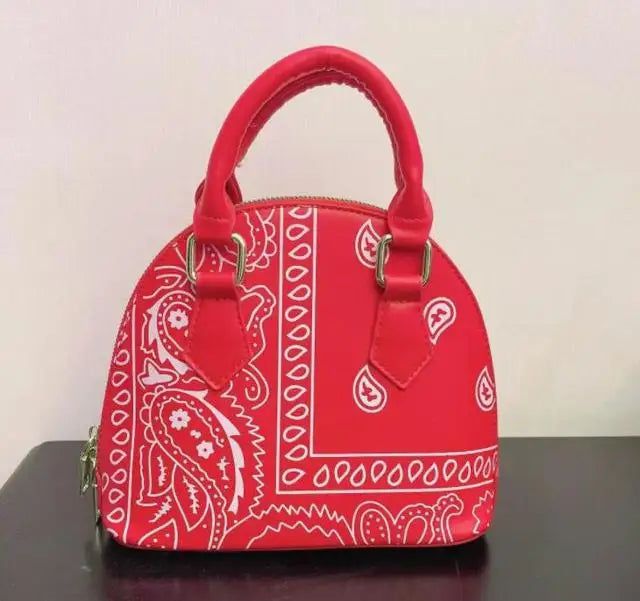 Fashion Leather Tote Bag for Women Bandana Print Handbag Bennys Beauty World