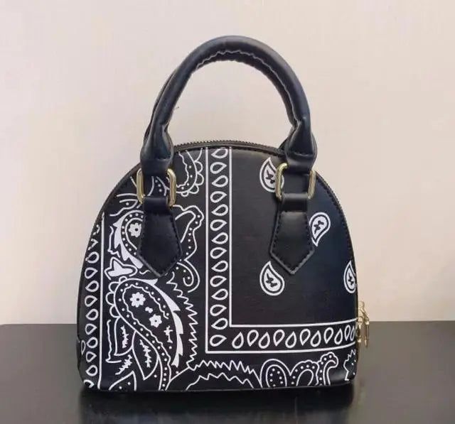 Fashion Leather Tote Bag for Women Bandana Print Handbag Bennys Beauty World