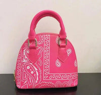 Fashion Leather Tote Bag for Women Bandana Print Handbag Bennys Beauty World