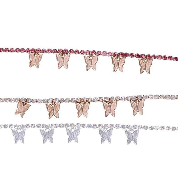 Fashion Luxury Butterfly Anklets with Cubic Zirconia Bennys Beauty World