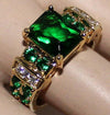 Fashion Luxury Popular Shiny Green Zircon Female Engagement Wedding Ring Bennys Beauty World