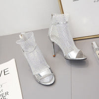 Fashion Rhinestone Mesh Ankle Shoes Bennys Beauty World