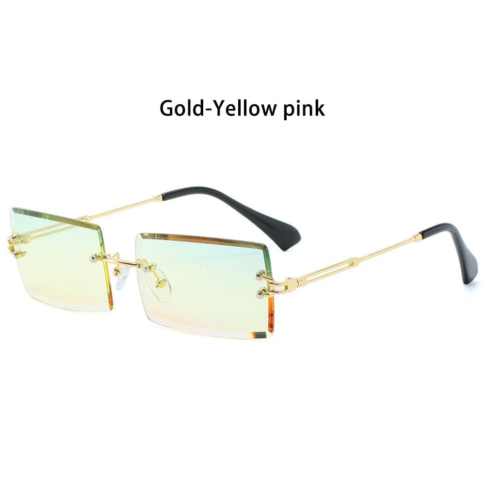 Fashion Rimless Sunglasses Trendy Small Rectangle Sun Glasses