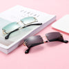 Fashion Rimless Sunglasses Trendy Small Rectangle Sun Glasses UV400 For Women Bennys Beauty World