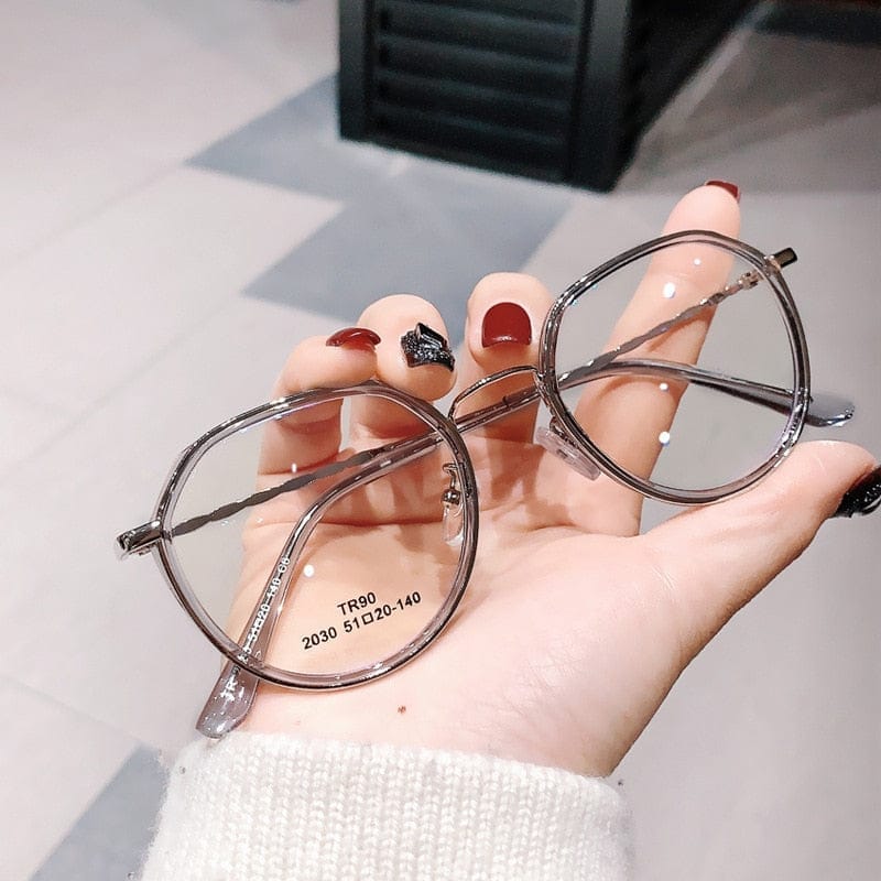 Metal frame on sale clear glasses