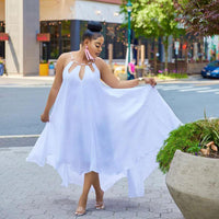Fashion Sexy Sleeveless Open Back Long Street Dress Bennys Beauty World