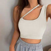 Fashion Sexy Women V Neck Pure Color Patchwork Crop Tops Bennys Beauty World