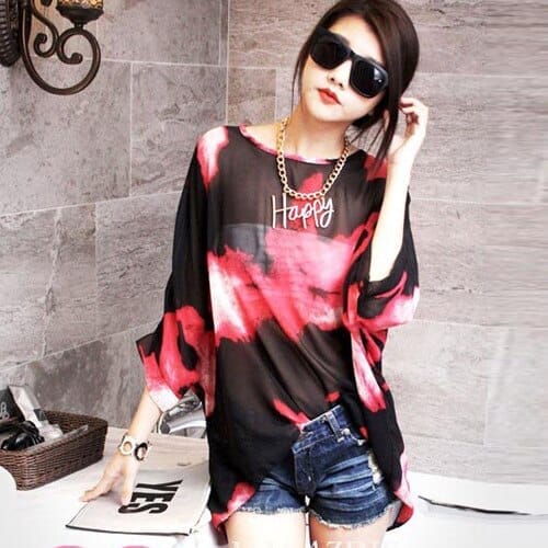 Fashion Short Sleeve Chiffon Dress Bohemian Dress Bennys Beauty World