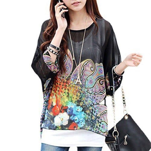 Fashion Short Sleeve Chiffon Dress Bohemian Dress Bennys Beauty World