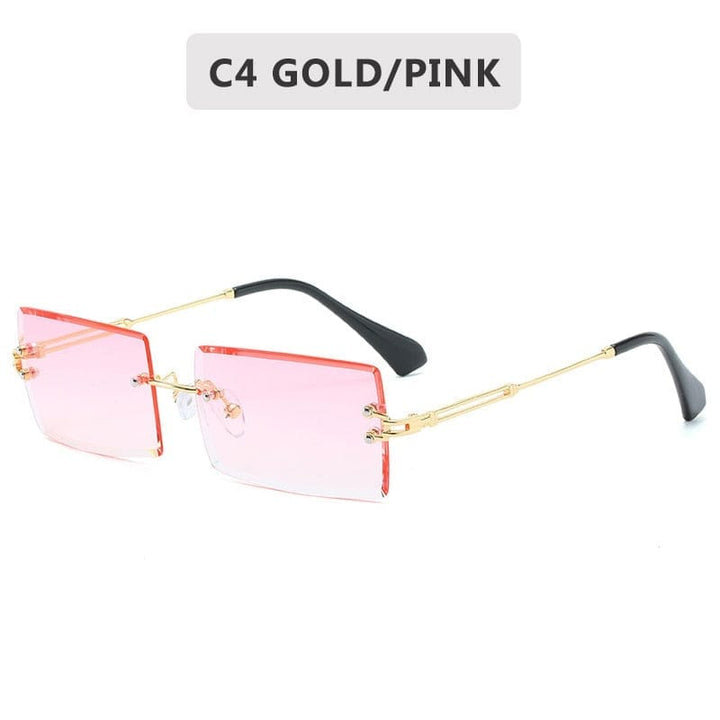 Fashion Small Rimless Rectangle Sunglasses Women Square Sun Glasses Bennys Beauty World