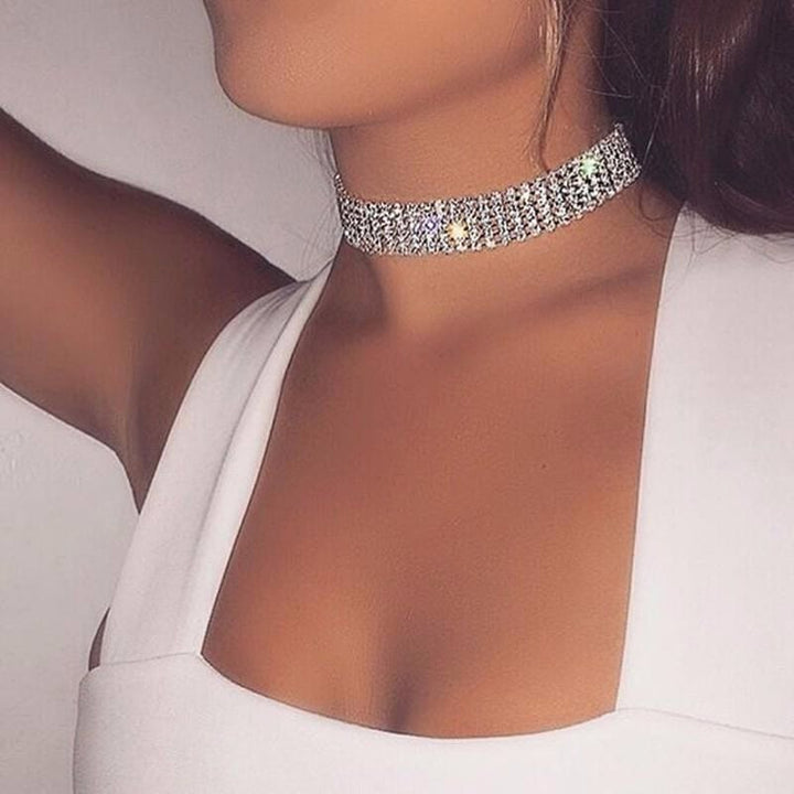 Fashion Women Full Crystal Rhinestone Choker Necklace For Women Bennys Beauty World