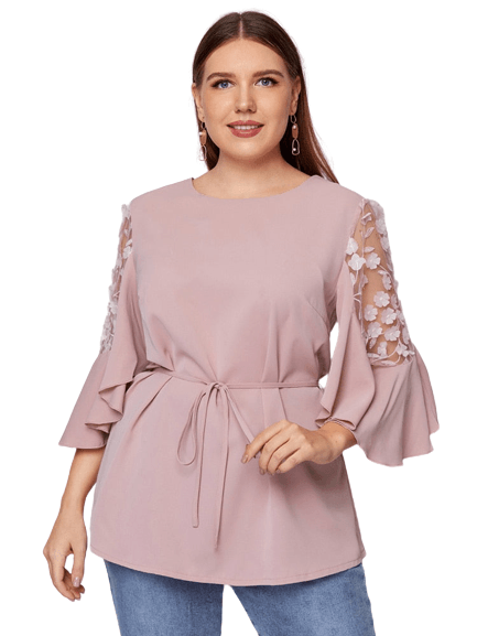 Pink plus size tops 2025