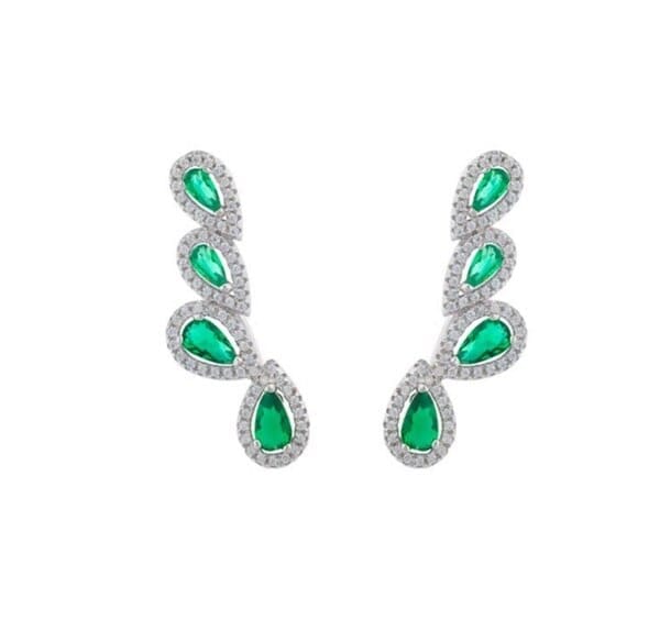 Fashion green cz stone jewelry teardrop fashion earring Bennys Beauty World