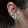 Fashion green cz stone jewelry teardrop fashion earring Bennys Beauty World