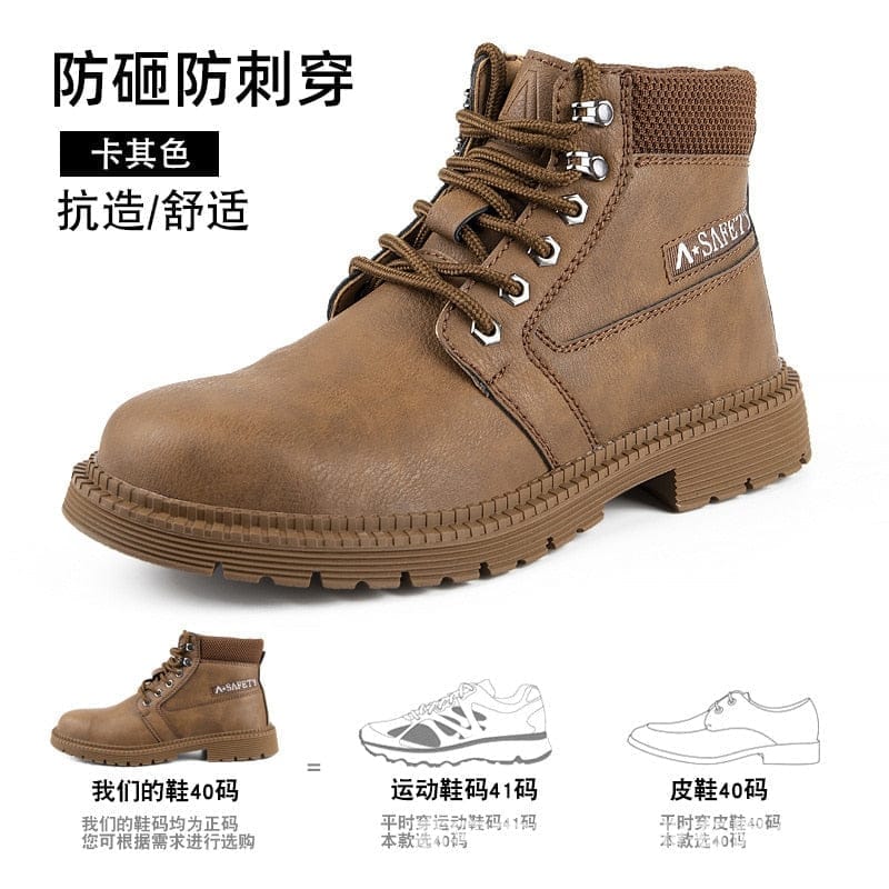 Fashion high-top protective shoes, steel toe safety shoes Bennys Beauty World