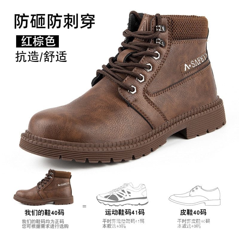 Fashion high-top protective shoes, steel toe safety shoes Bennys Beauty World