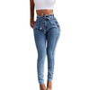 Fashion sexy Plus Size  Belted High Waist Skinny Denim Jeans For Women Bennys Beauty World