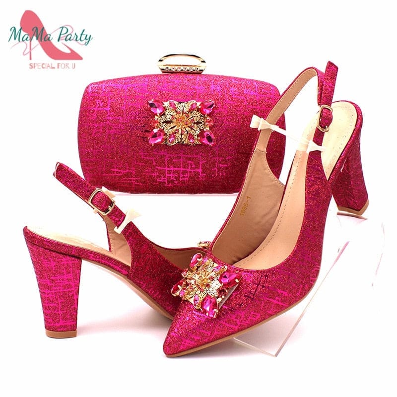 Fashionable African  Women's Shoes and Bag Set Bennys Beauty World