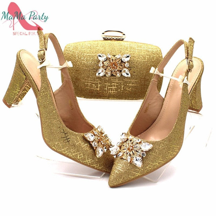 Fashionable African  Women's Shoes and Bag Set Bennys Beauty World