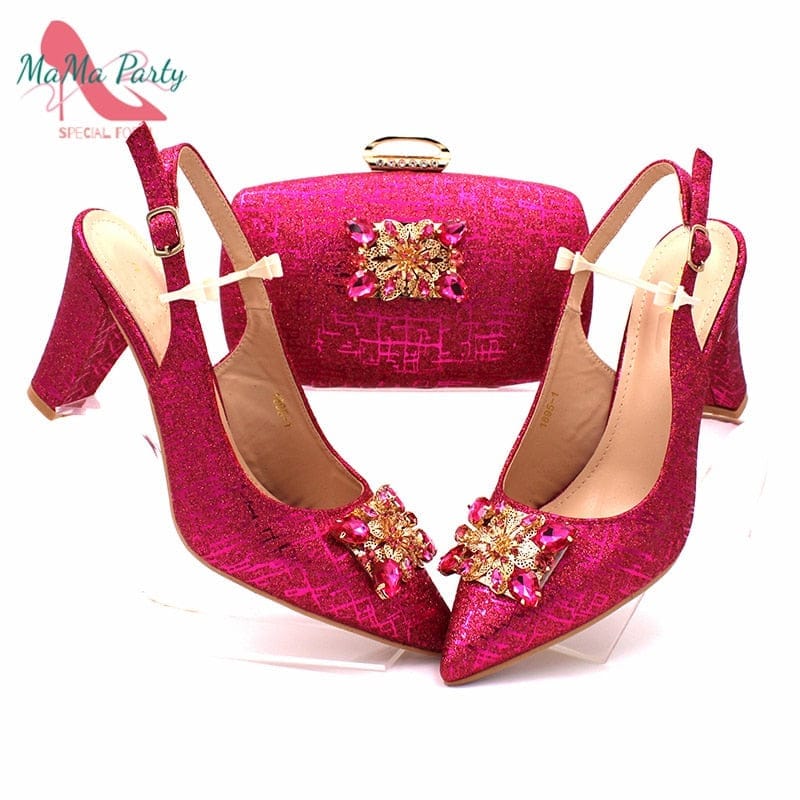 Fashionable African  Women's Shoes and Bag Set Bennys Beauty World