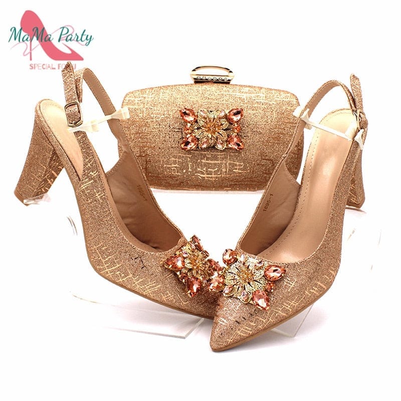 Fashionable African  Women's Shoes and Bag Set Bennys Beauty World