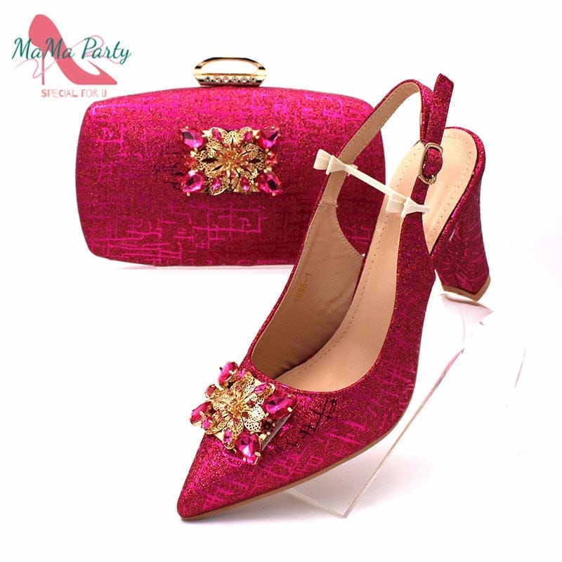 Fashionable African  Women's Shoes and Bag Set Bennys Beauty World